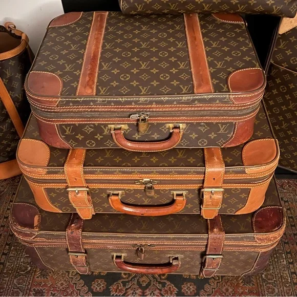 Louis Vuitton Vintage Stratos Luggage Trunk/Suitcase Stack, Set of Three - Picture 2 of 8
